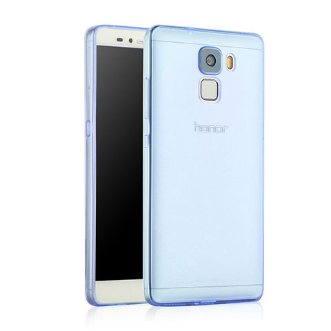 Custodia TPU Trasparente Ultra Sottile Morbida per Huawei Honor 7 Dual SIM Blu