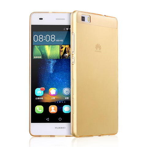 Custodia TPU Trasparente Ultra Sottile Morbida per Huawei P8 Lite Oro