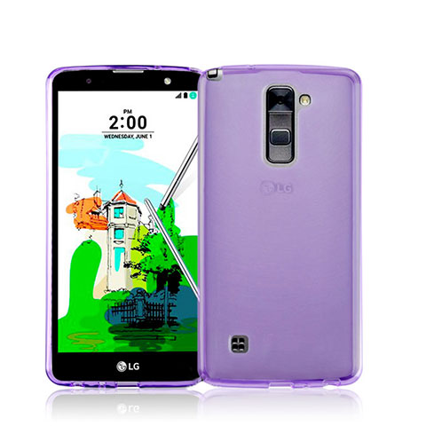 Custodia TPU Trasparente Ultra Sottile Morbida per LG Stylus 2 Plus Viola