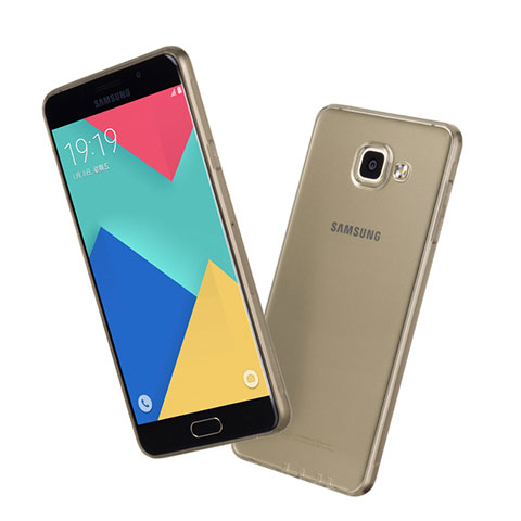 Custodia TPU Trasparente Ultra Sottile Morbida per Samsung Galaxy A7 (2016) A7100 Grigio