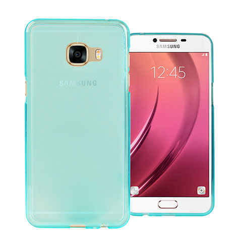 Custodia TPU Trasparente Ultra Sottile Morbida per Samsung Galaxy C5 SM-C5000 Blu