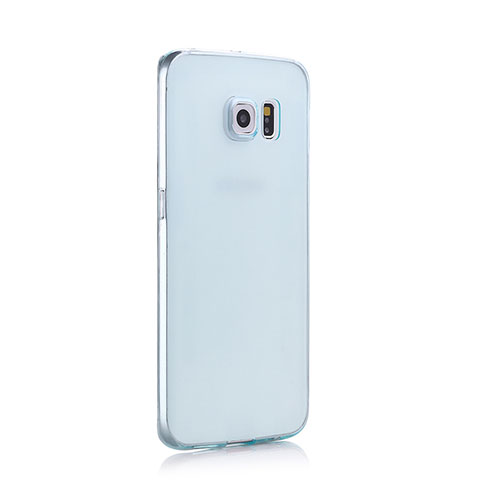 Custodia TPU Trasparente Ultra Sottile Morbida per Samsung Galaxy S6 Edge+ Plus SM-G928F Blu