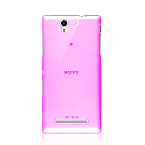 Custodia TPU Trasparente Ultra Sottile Morbida per Sony Xperia C3 Rosa