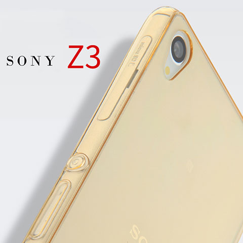 Custodia TPU Trasparente Ultra Sottile Morbida per Sony Xperia Z3 Oro
