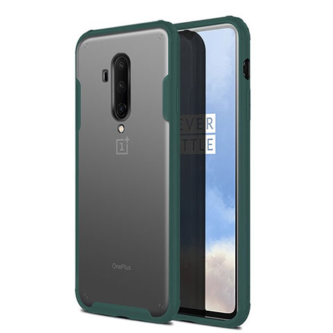 Custodia Ultra Slim Trasparente Rigida Cover Opaca per OnePlus 7T Pro Verde