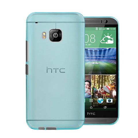 Custodia Ultra Slim Trasparente Rigida Opaca per HTC One M9 Cielo Blu