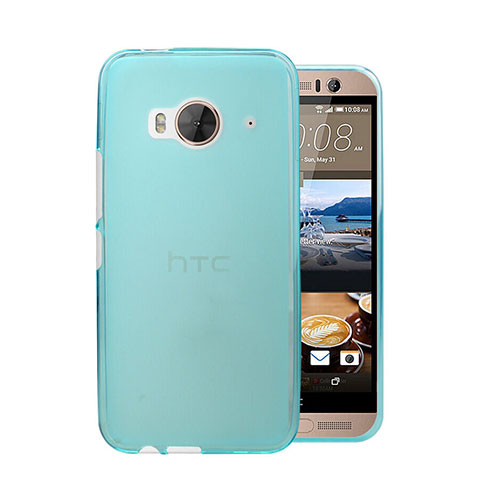 Custodia Ultra Slim Trasparente Rigida Opaca per HTC One Me Cielo Blu