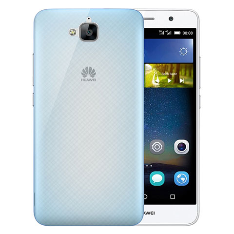 Custodia Ultra Slim Trasparente Rigida Opaca per Huawei Y6 Pro Blu