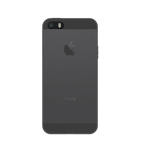 Custodia Ultra Sottile Trasparente Morbida Opaca per Apple iPhone 5S Grigio Scuro