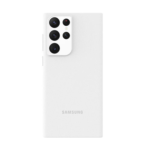 Custodia Ultra Sottile Trasparente Rigida Cover Opaca C01 per Samsung Galaxy S21 Ultra 5G Bianco