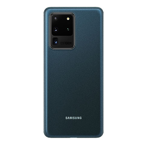 Custodia Ultra Sottile Trasparente Rigida Cover Opaca H01 per Samsung Galaxy S20 Ultra 5G Blu