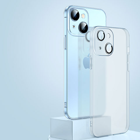 Custodia Ultra Sottile Trasparente Rigida Cover Opaca QC1 per Apple iPhone 13 Bianco