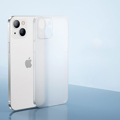 Custodia Ultra Sottile Trasparente Rigida Cover Opaca U01 per Apple iPhone 13 Mini Bianco