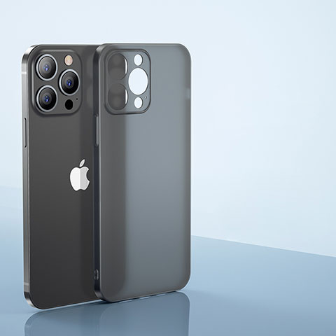 Custodia Ultra Sottile Trasparente Rigida Cover Opaca U01 per Apple iPhone 13 Pro Nero