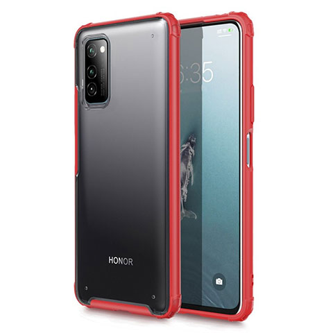 Custodia Ultra Sottile Trasparente Rigida Cover Opaca U01 per Huawei Honor V30 Pro 5G Rosso
