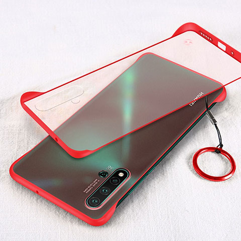 Custodia Ultra Sottile Trasparente Rigida Cover Opaca U01 per Huawei Nova 5 Rosso