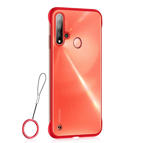 Custodia Ultra Sottile Trasparente Rigida Cover Opaca U01 per Huawei P20 Lite (2019) Rosso