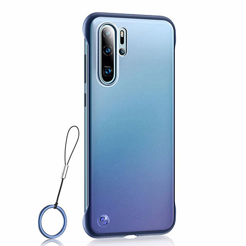 Custodia Ultra Sottile Trasparente Rigida Cover Opaca U01 per Huawei P30 Pro Blu