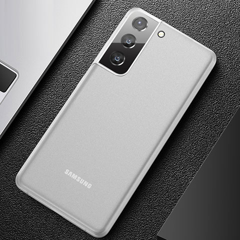 Custodia Ultra Sottile Trasparente Rigida Cover Opaca U01 per Samsung Galaxy S21 5G Bianco