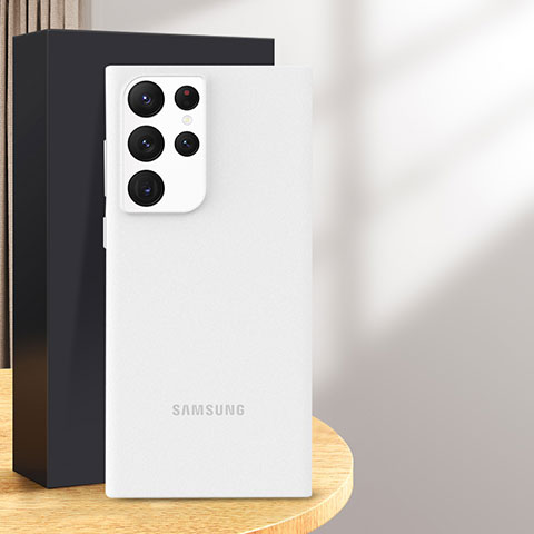 Custodia Ultra Sottile Trasparente Rigida Cover Opaca U01 per Samsung Galaxy S24 Ultra 5G Bianco