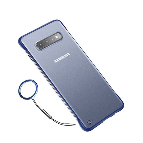 Custodia Ultra Sottile Trasparente Rigida Cover Opaca U02 per Samsung Galaxy S10 5G Blu