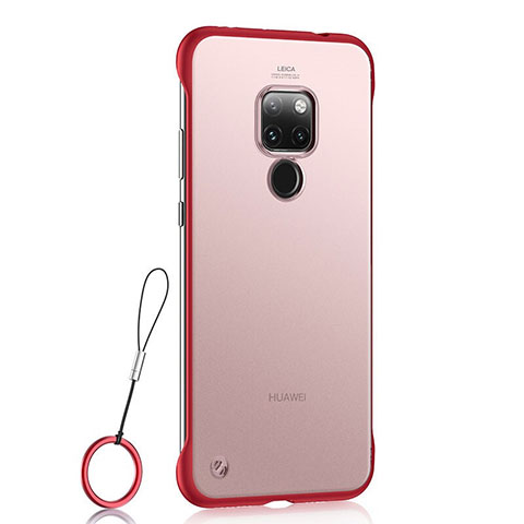 Custodia Ultra Sottile Trasparente Rigida Cover Opaca U03 per Huawei Mate 20 Rosso