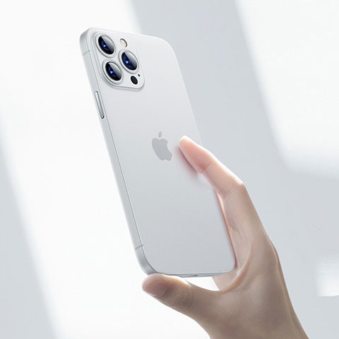 Custodia Ultra Sottile Trasparente Rigida Cover Opaca U06 per Apple iPhone 13 Pro Bianco