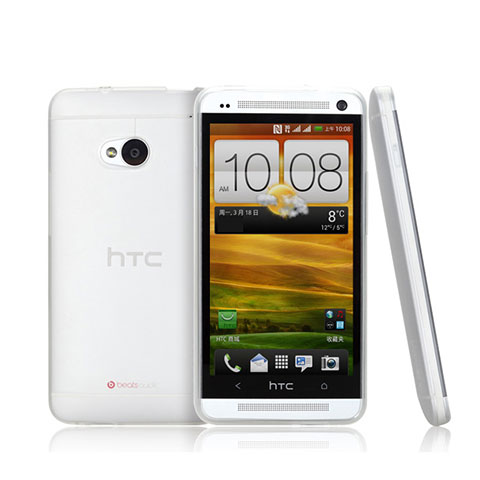 Custodia Ultra Sottile Trasparente Rigida Opaca per HTC One M7 Bianco