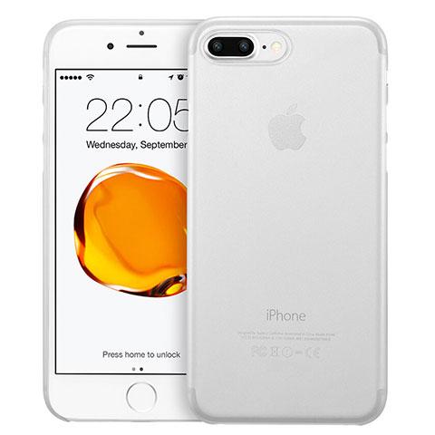 Custodia Ultra Sottile Trasparente Rigida Opaca W01 per Apple iPhone 8 Plus Bianco