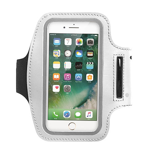 Fascia da Braccio Custodia Armband Corsa Sportiva Universale B02 Bianco