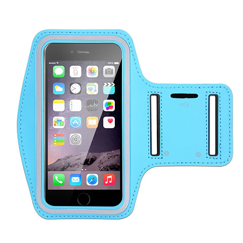 Fascia da Braccio Custodia Armband Corsa Sportiva Universale B02 Cielo Blu