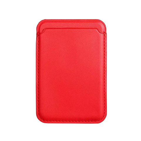 Lusso Pelle Portafoglio con Mag-Safe Magnetic per Apple iPhone 12 Mini Rosso