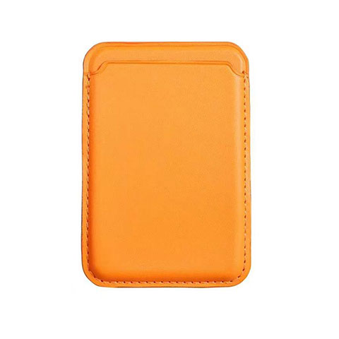 Lusso Pelle Portafoglio con Mag-Safe Magnetic per Apple iPhone 12 Pro Arancione