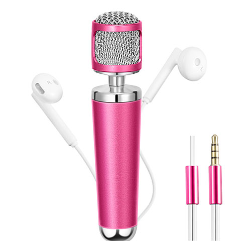 Microfono Mini Stereo Karaoke 3.5mm Rosa