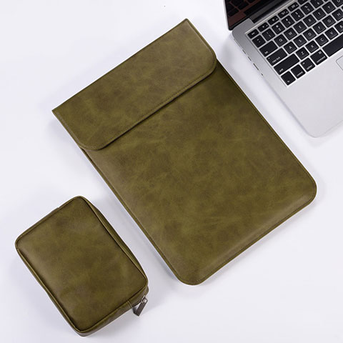 Morbido Pelle Custodia Marsupio Tasca per Apple MacBook Air 13.3 pollici (2018) Verde
