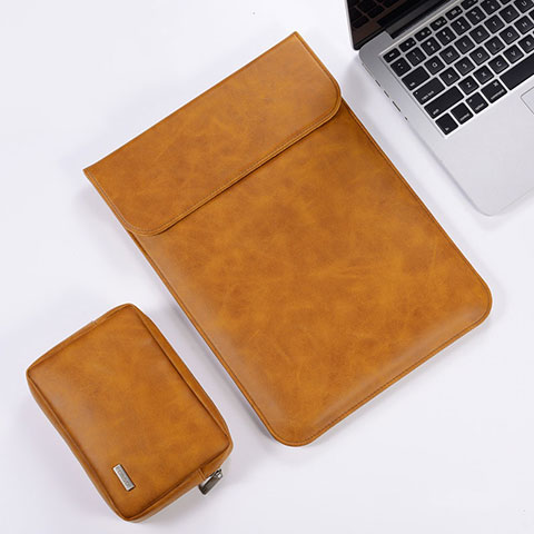 Morbido Pelle Custodia Marsupio Tasca per Apple MacBook Pro 13 pollici Arancione