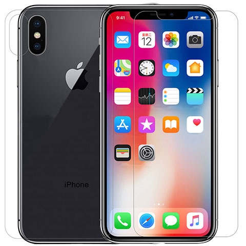 Pellicola in Vetro Temperato Protettiva Fronte e Retro T02 per Apple iPhone Xs Chiaro