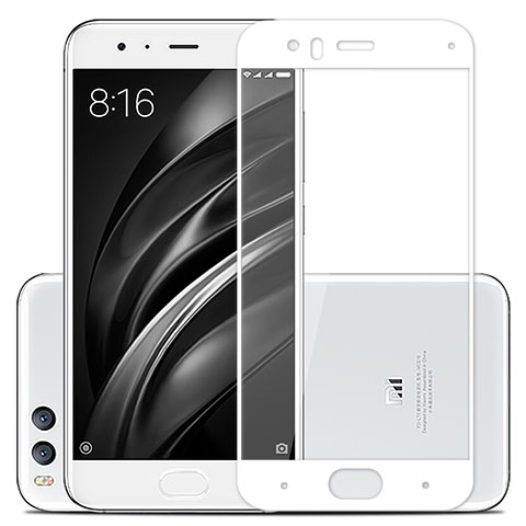 Pellicola in Vetro Temperato Protettiva Integrale Proteggi Schermo Film F04 per Xiaomi Mi 6 Bianco