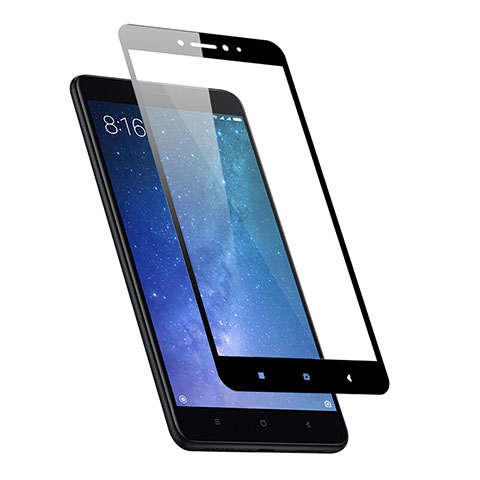 Pellicola in Vetro Temperato Protettiva Integrale Proteggi Schermo Film F04 per Xiaomi Mi Max 2 Nero