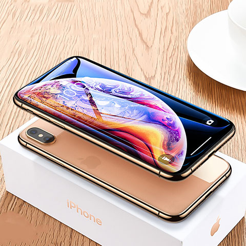 Pellicola in Vetro Temperato Protettiva Integrale Proteggi Schermo Film P07 per Apple iPhone X Nero