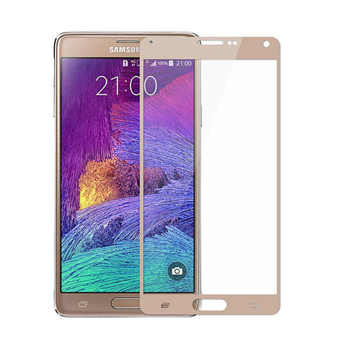 Pellicola in Vetro Temperato Protettiva Integrale Proteggi Schermo Film per Samsung Galaxy Note 4 Duos N9100 Dual SIM Oro