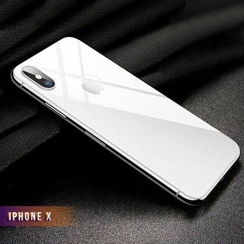 Pellicola in Vetro Temperato Protettiva Retro Proteggi Schermo Film B02 per Apple iPhone X Bianco