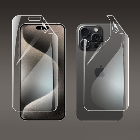 Pellicola Protettiva Film Integrale Proteggi Schermo A01 per Apple iPhone 15 Pro Max Chiaro