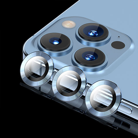 Protettiva della Fotocamera Vetro Temperato Proteggi Schermo C08 per Apple iPhone 13 Pro Max Azzurro