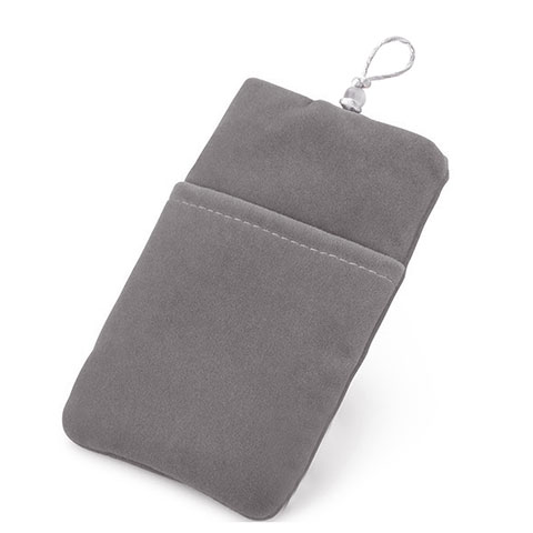 Sacchetto in Velluto Custodia Marsupio Universale T01 Grigio