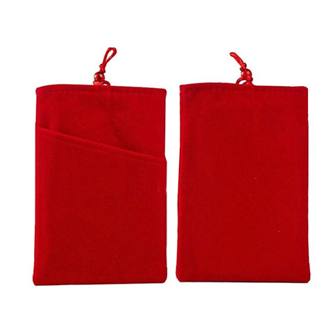 Sacchetto in Velluto Custodia Marsupio Universale T01 Rosso