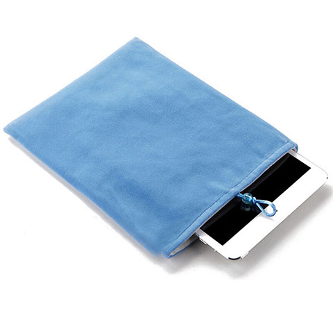 Sacchetto in Velluto Custodia Tasca Marsupio per Apple iPad Air 2 Cielo Blu