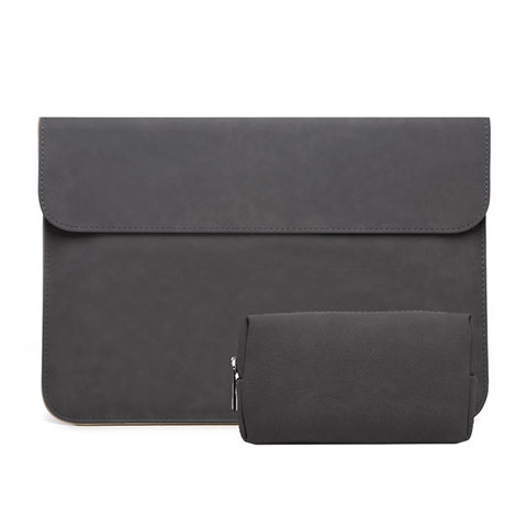 Sacchetto in Velluto Custodia Tasca Marsupio S03 per Huawei Matebook D15 (2020) 15.6 Nero