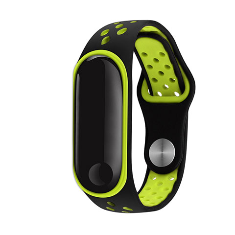 Silicone Cinturino Braccialetto Acciaio per Xiaomi Mi Band 3 Verde