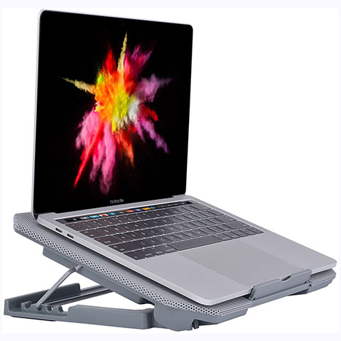 Supporto per Latpop Sostegnotile Notebook Ventola Raffreddamiento Stand USB Dissipatore Da 9 a 16 Pollici Universale M16 per Apple MacBook 12 pollici Argento